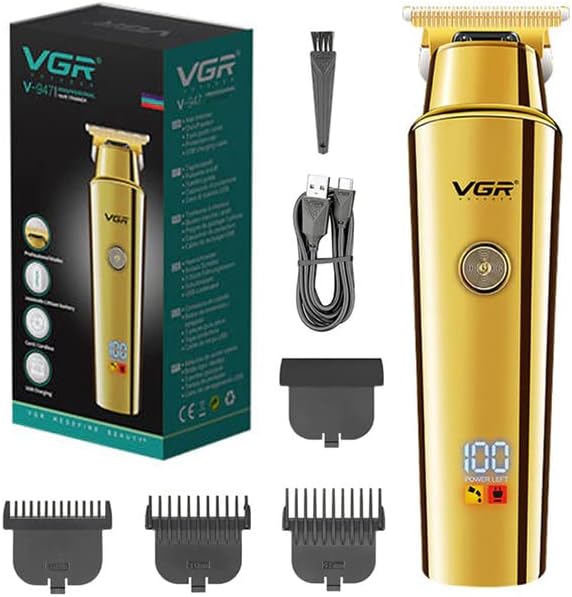 VGR V-947 Gold Barber Machine Professional Hair Trimmer Electric