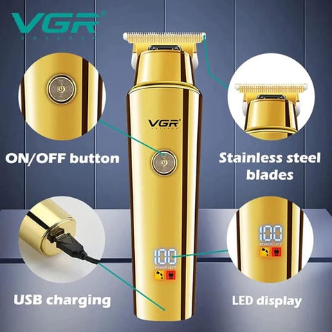 VGR V-947 Gold Barber Machine Professional Hair Trimmer Electric Pro Hair Clipper