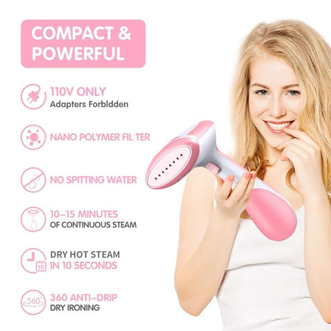 Handheld Mini Portable Garment Steamer for Travel and Home