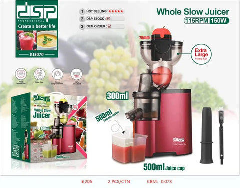 DSP Slow Press Juicer/ Vegetable & Fruit Extractor Juicer Machine. - Adnan Electronics