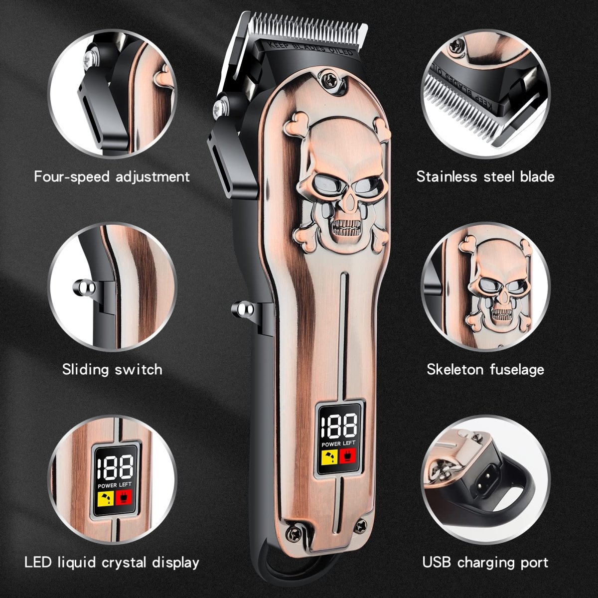 Kemei KM-2618 Barber Machine Professional Hair Trimmer Electric Pro Ha ...