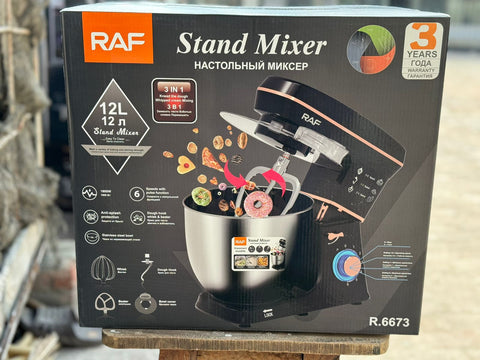 RAF Stand Mixer 3×1, Black, 1800 WATT, 12 Liter, Model R.6673