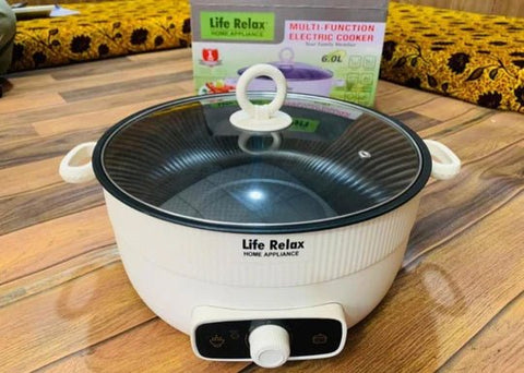 LifeRelax Multi - Function Electric Cooker All In One - 6 Liter ( LR - 218EC ) - 1350 Watts - Adnan Electronics
