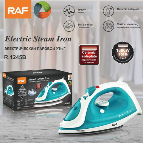 Raf Steam Iron for Clothes, Non-stick Soleplate Iron & Self-Cleaning