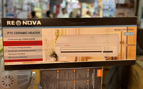 Renova Electric PTC Ceramic Heater Wall Mounted 1000W Remote Control