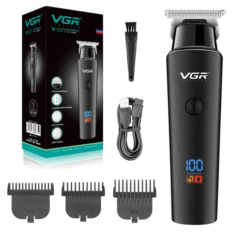 VGR V-937 Black Barber Machine Professional Hair Trimmer Electric Pro Hair Clipper